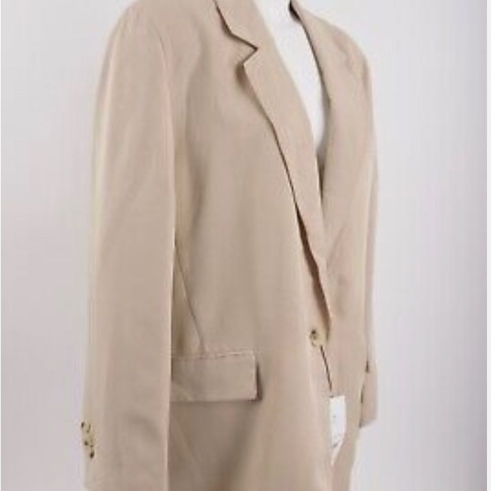 ZARA NEW Women's Size Beige One-Buttoned Long Sleeve Oversized Blazer Jacket Tan - Picture 12 of 15